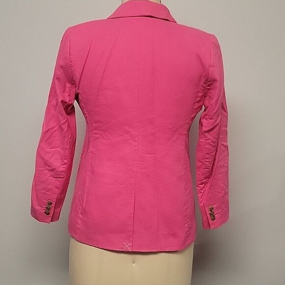 J. Crew Re-imagined Pink Linen Cotton Blended Blazer Jacket, Size 6P - Picture 2 of 6
